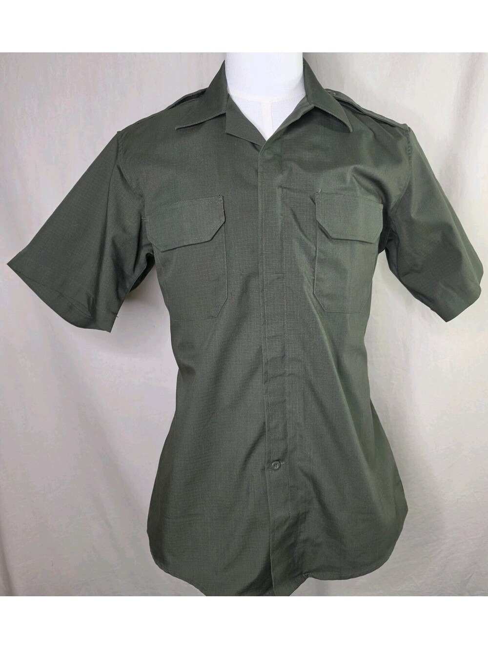 United Uniform CDCR Short Sleeve Tactical Line Duty Shirt M 15-15.5 Green NWT